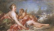 Francois Boucher Cupid Offering Venus the Golden Apple oil on canvas